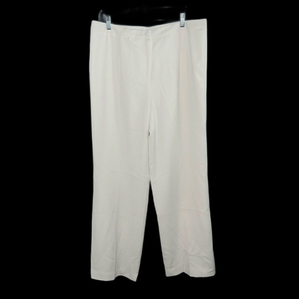 Peter Nygard Women's Wide Leg White Trouser Size 14